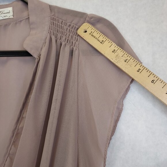 Mirumi Sheer Blouse Women's M/L Deep V-Neck Babydoll Feminine Coquette Ethereal - Picture 14 of 15